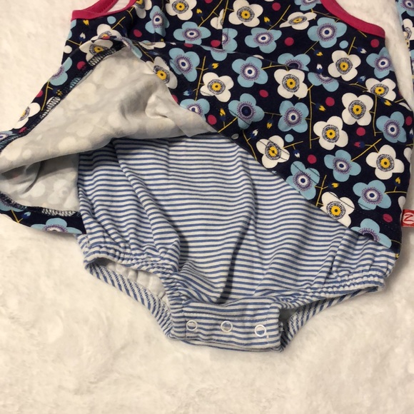 Zutano Retro Flower Romper Dress with Shorts 12m - Picture 4 of 10